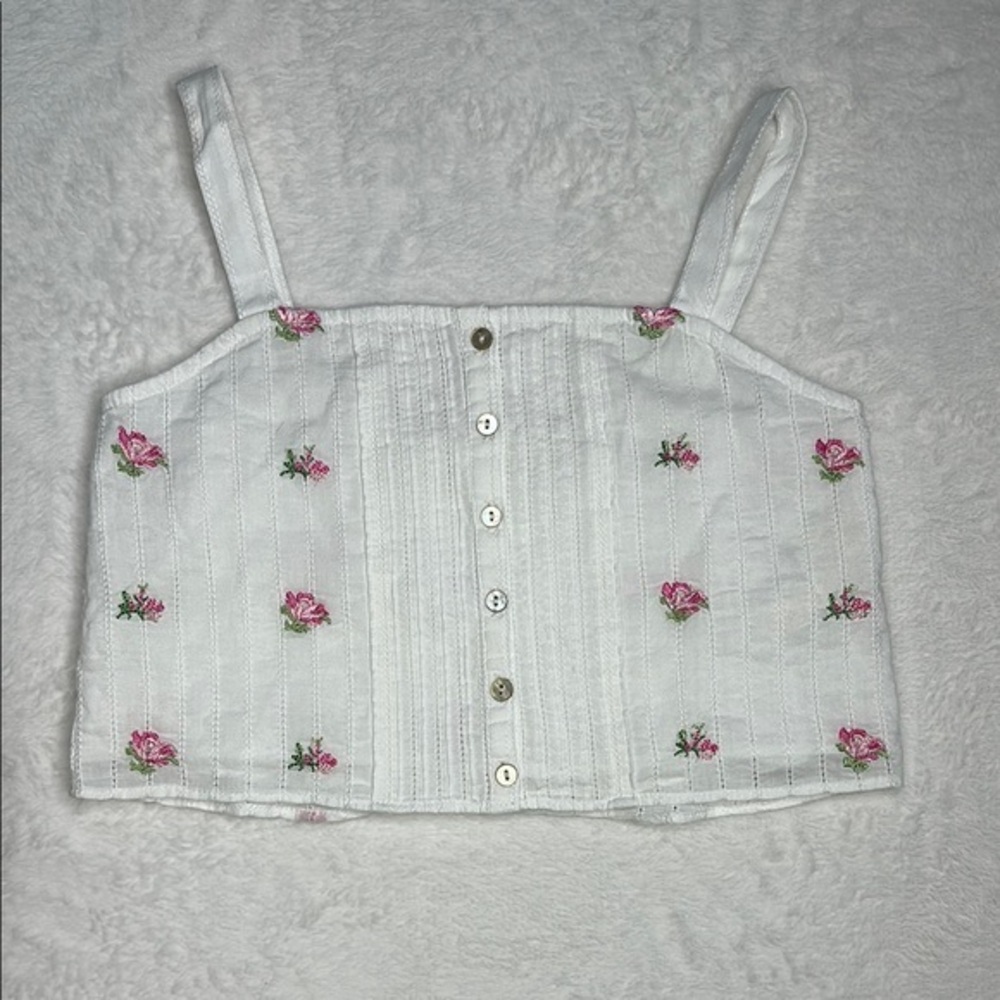 White Floral Embroidered Top